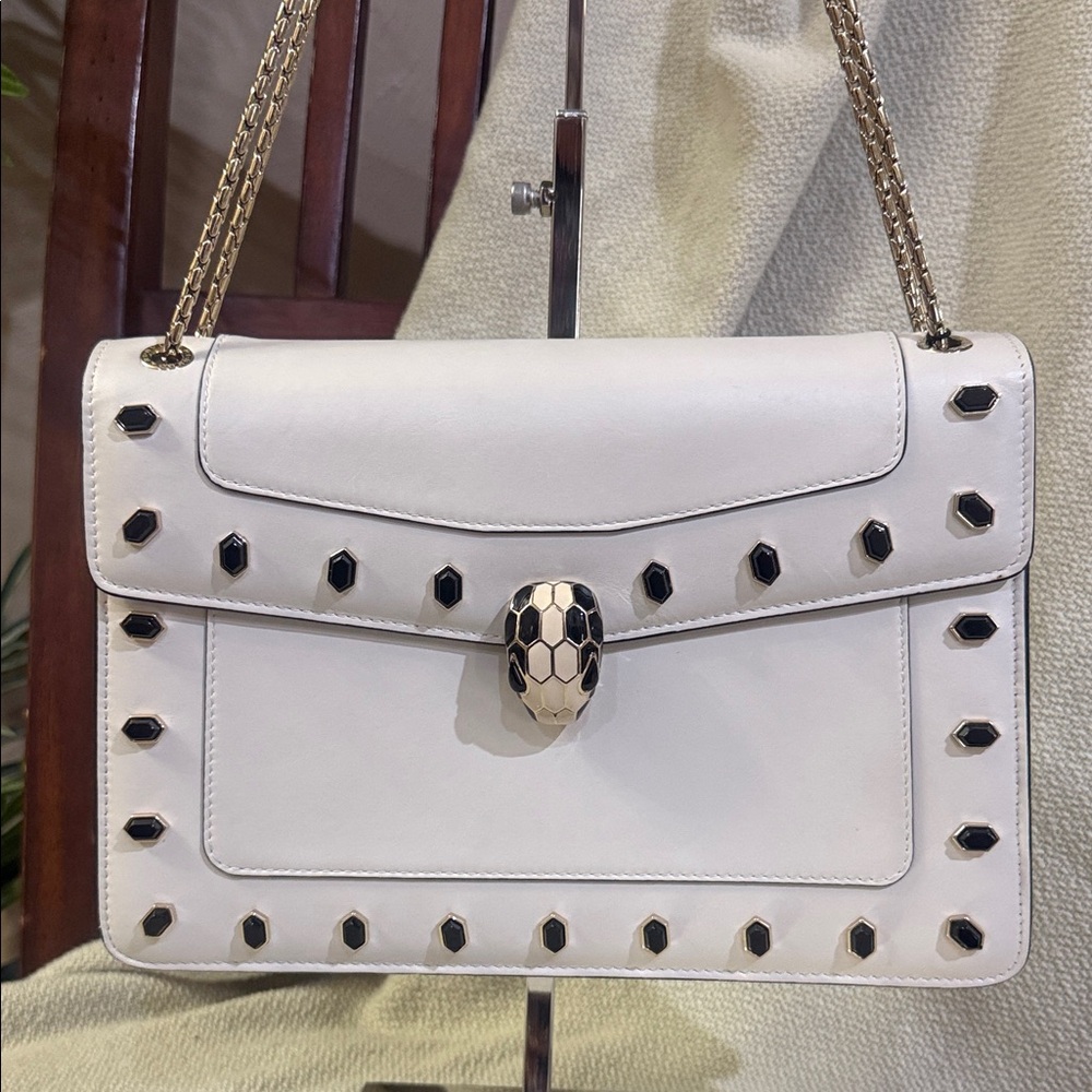Bulgari Serpenti Forever Limited Edition Linen Agate Calf Leather Bag with COA